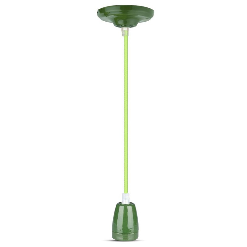 pendul tavan portelan soclu e27 - verde - 1 | YEO