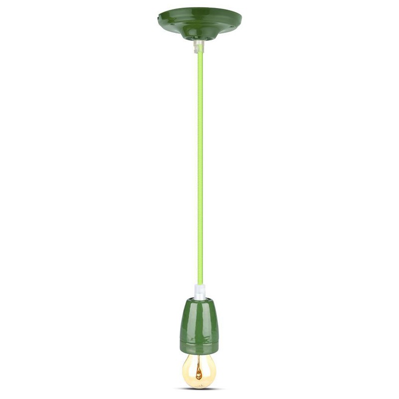 pendul tavan portelan soclu e27 - verde - 2 | YEO