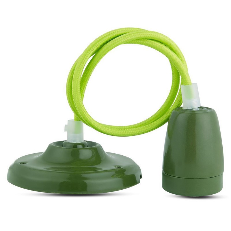 pendul tavan portelan soclu e27 - verde - 3 | YEO