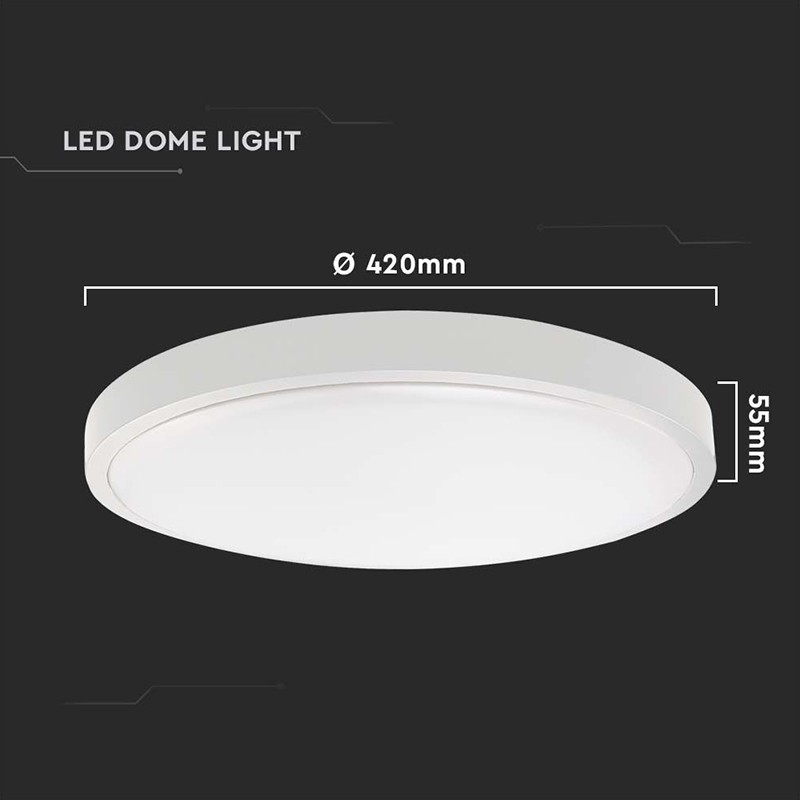 plafoniera led 30w ip44 6500k alb rece - alb - 3 | YEO