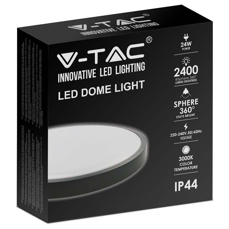 plafoniera led 24w ip44 6500k alb rece - negru - 2 | YEO