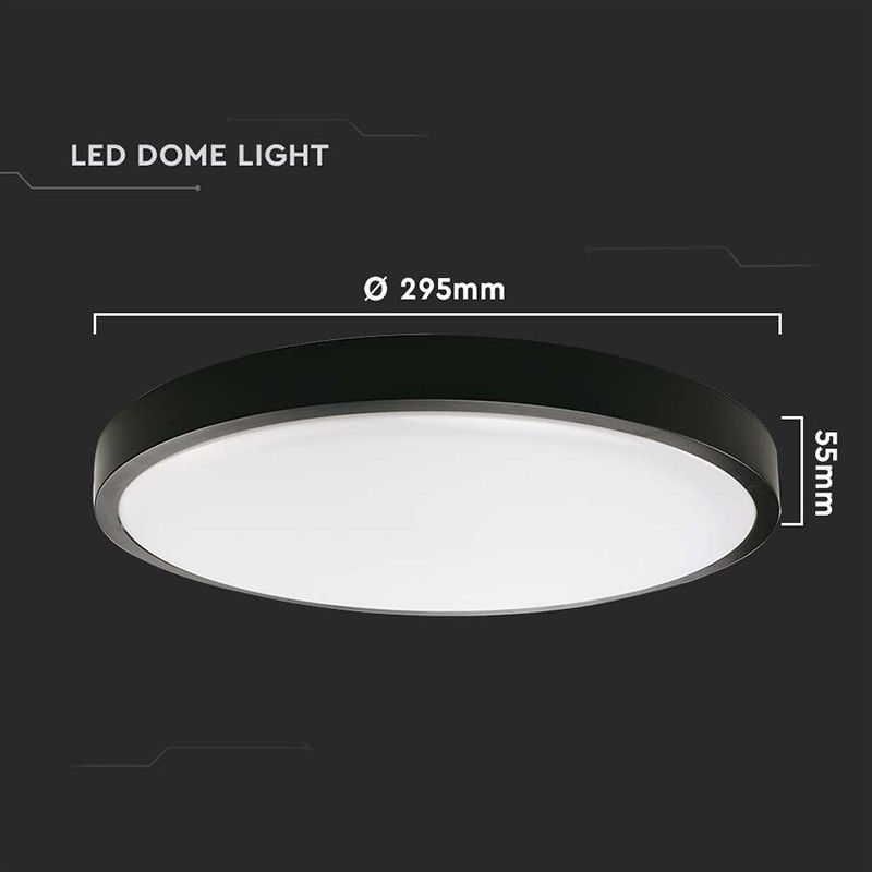 plafoniera led 24w ip44 6500k alb rece - negru - 3 | YEO