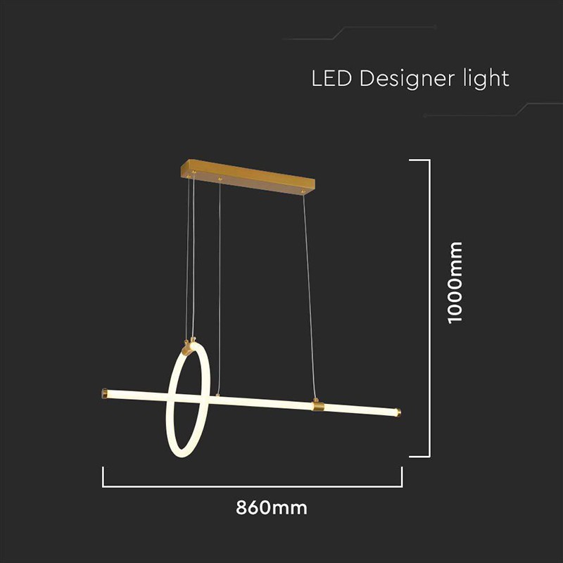 candelabru led 16w 3000k 86x100cm - auriu - 2 | YEO