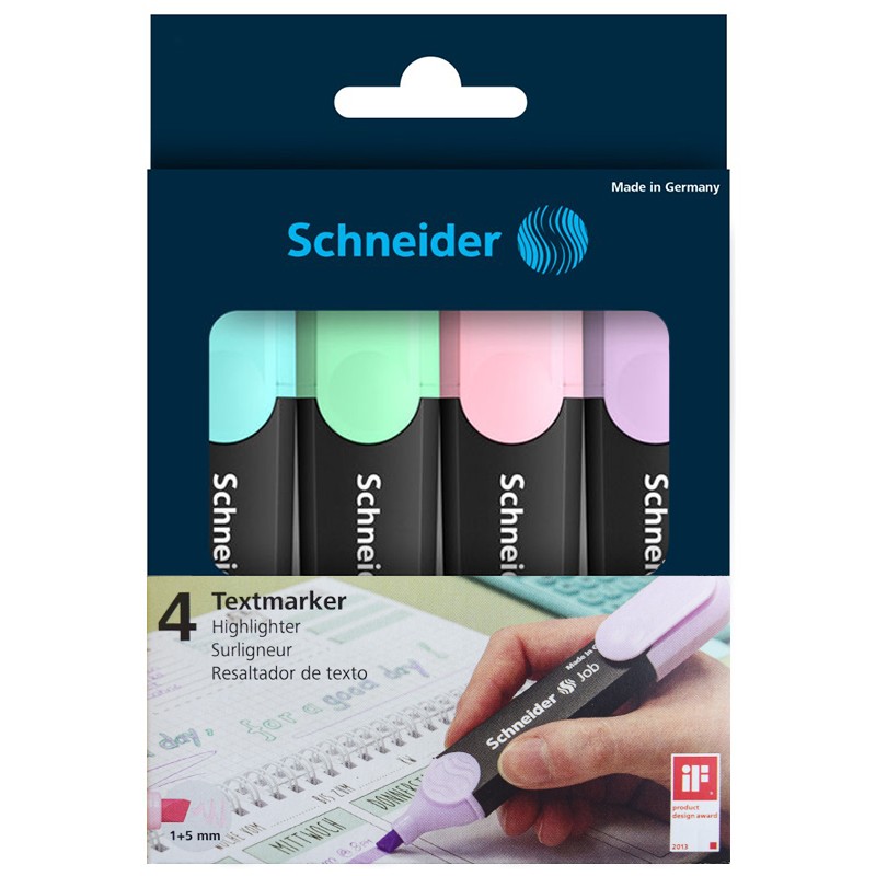 set 4 evidentiatoare pastel schneider - 2 | YEO