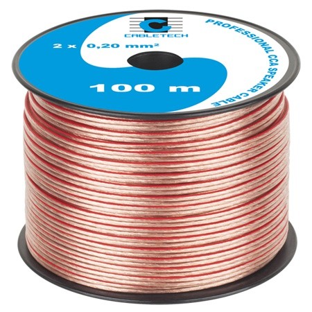 cablu difuzor cca 2x0.20mm transparent 100m