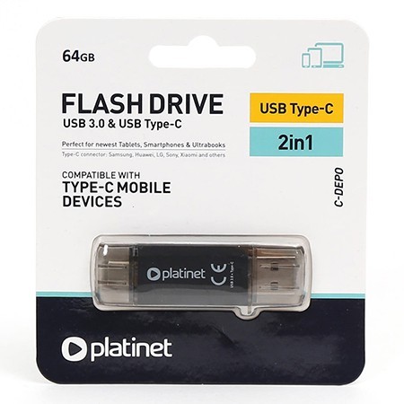 flash drive usb 3.0 si type c 64gb c-depo platinet