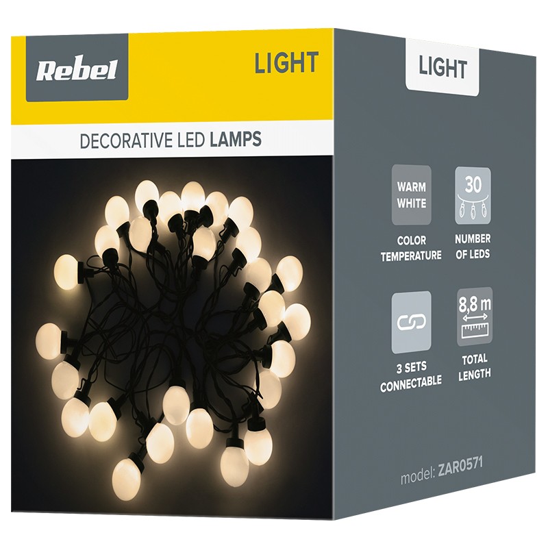 sir led iluminat festiv alb cald 8.8m rebel - 4 | YEO