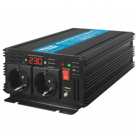 Invertor Auto 12V 220V, Putere Convertor 2500W cu Unda Sinusoidala Pura, TED Electric TED000392 - 2 | YEO