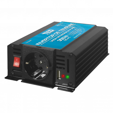 Invertor Auto 12V 220V, Putere Convertor 300W cu Unda Sinusoidala Pura, TED Electric TED000408 - 1 | YEO