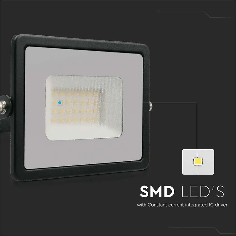 reflector led smd 30w 4000k ip65 - negru - 6 | YEO