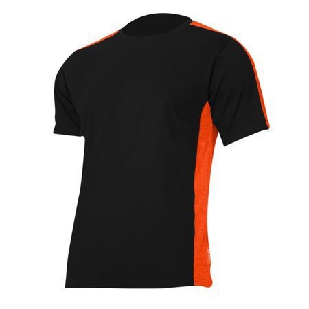 tricou bumbac negru-portocaliu - l