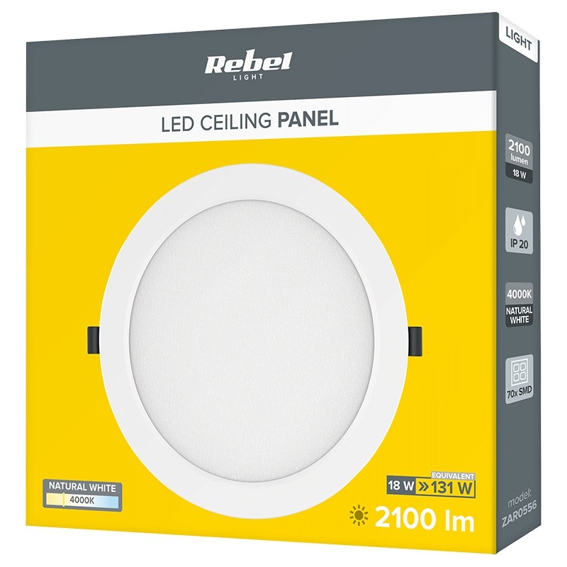 plafoniera led 18w 230v 4000k rebel - 3 | YEO