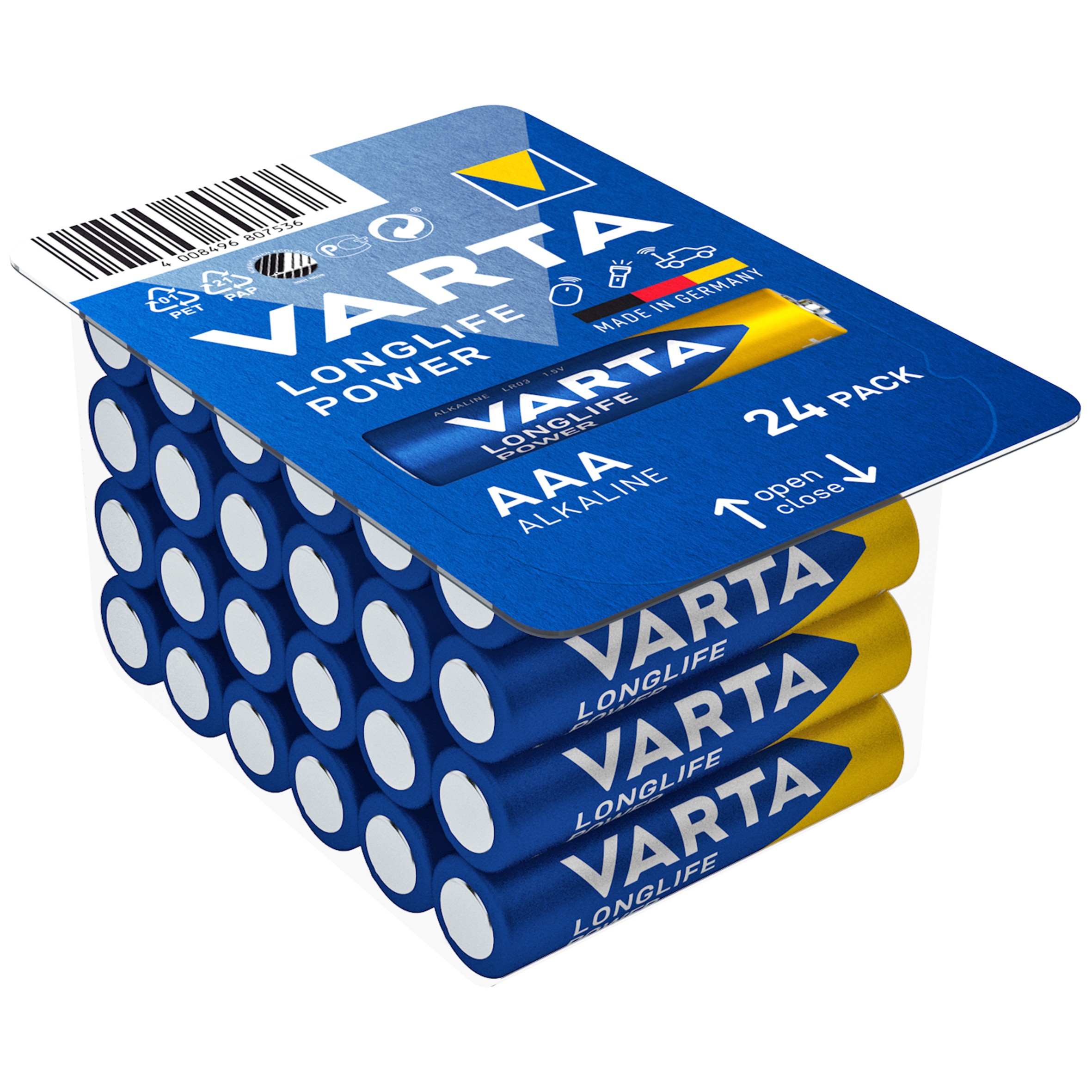 baterii alcaline aaa lr3 1.5v varta blister 24