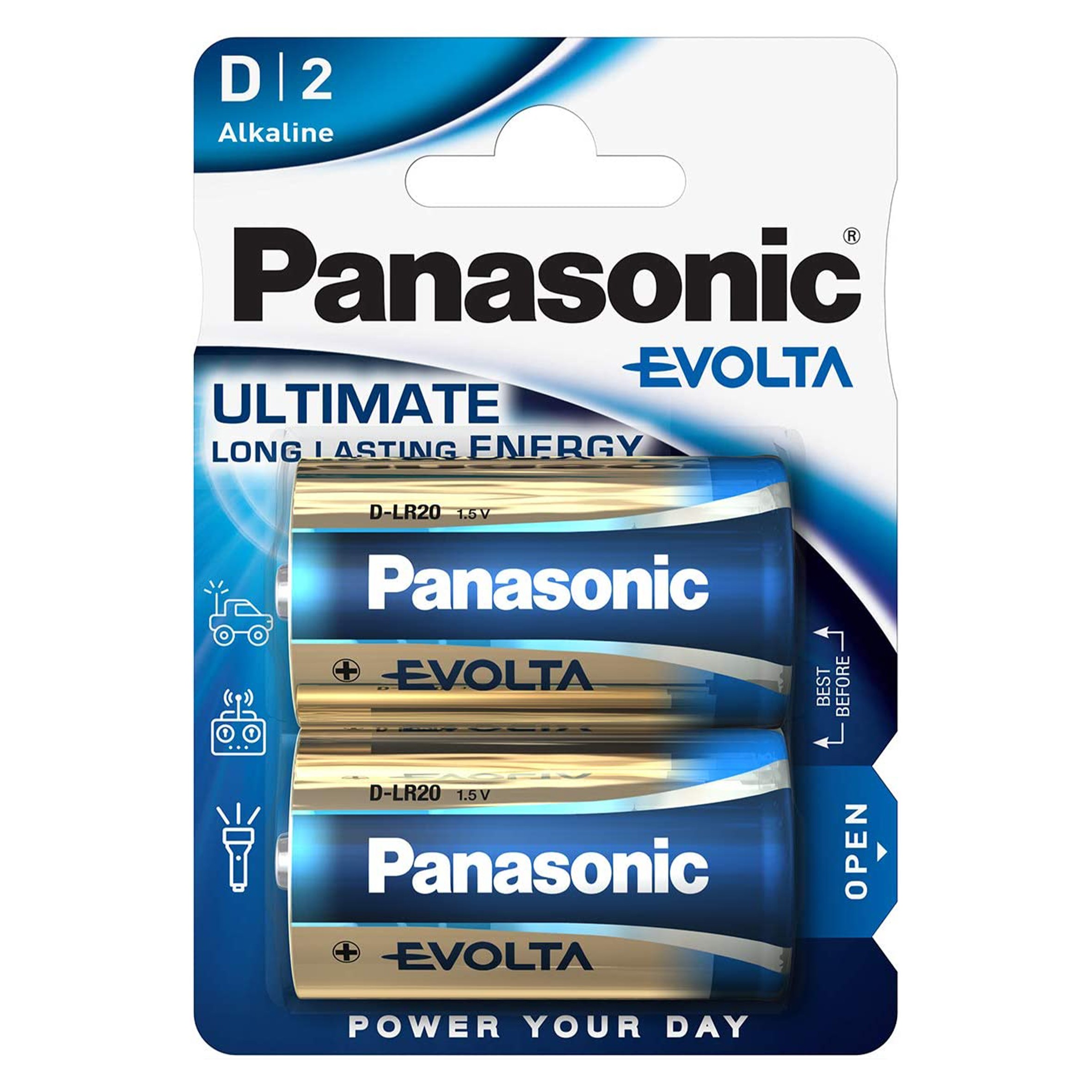 baterii alcaline d r20 1.5v panasonic evolta blister 2