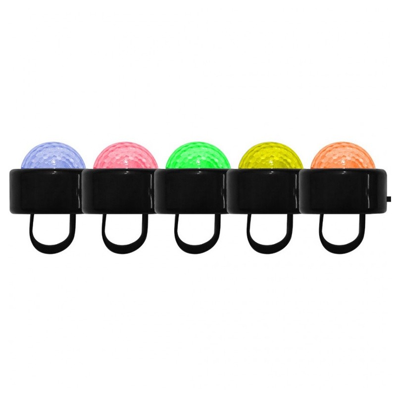 set 4 inele iluminate led 3x0.2w rgb - 2 | YEO