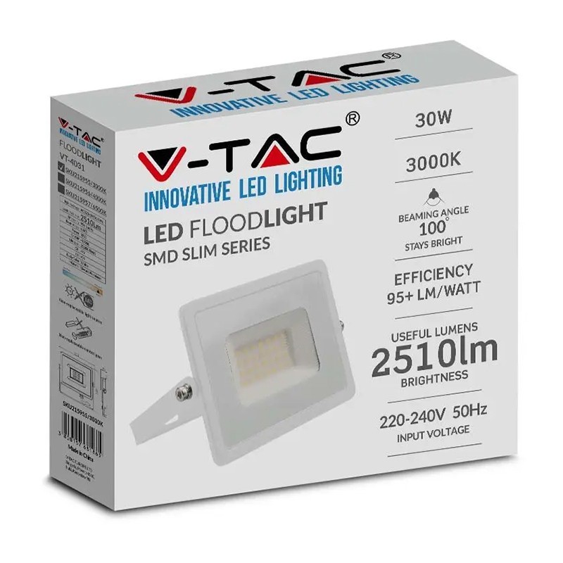 reflector led smd 30w 3000k ip65 - alb - 4 | YEO