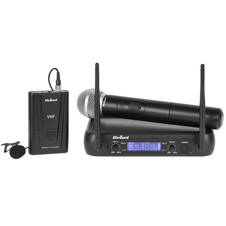 set doua microfoane (mana + clip) vhf rebel