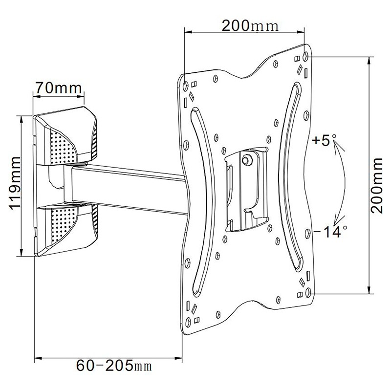 suport tv 13-42 inch pivotare orizontala/vert - 3 | YEO