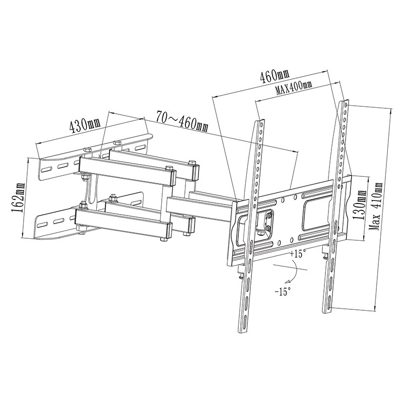 suport tv de perete 26-55 inch cabletech - 3 | YEO