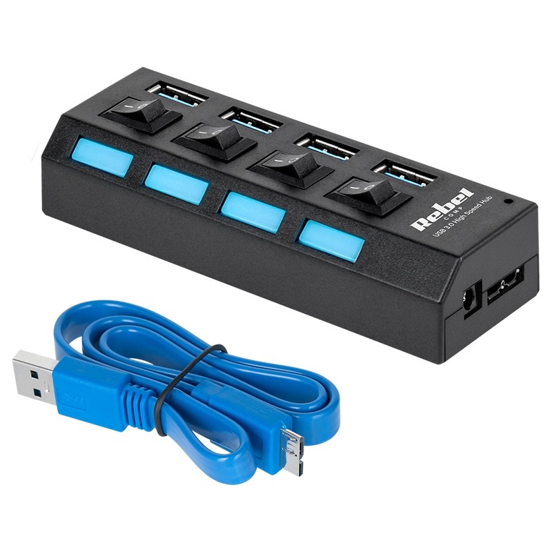 hub usb 3.0 4 porturi rebel - 1 | YEO