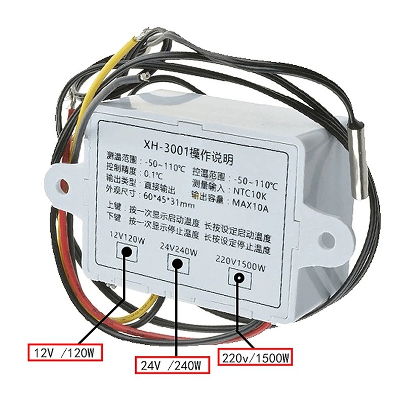 termostat lcd temperatura xh-w3001 230v - 4 | YEO