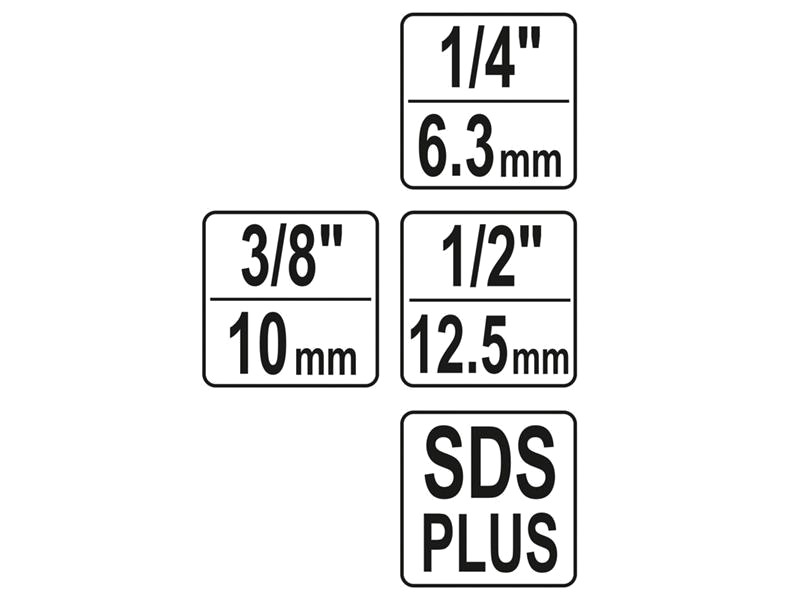 Kit adaptor SDS + 1/4\'\', 3/8\'\', 1/2\'\'YATO YT 04686 - 3 | YEO