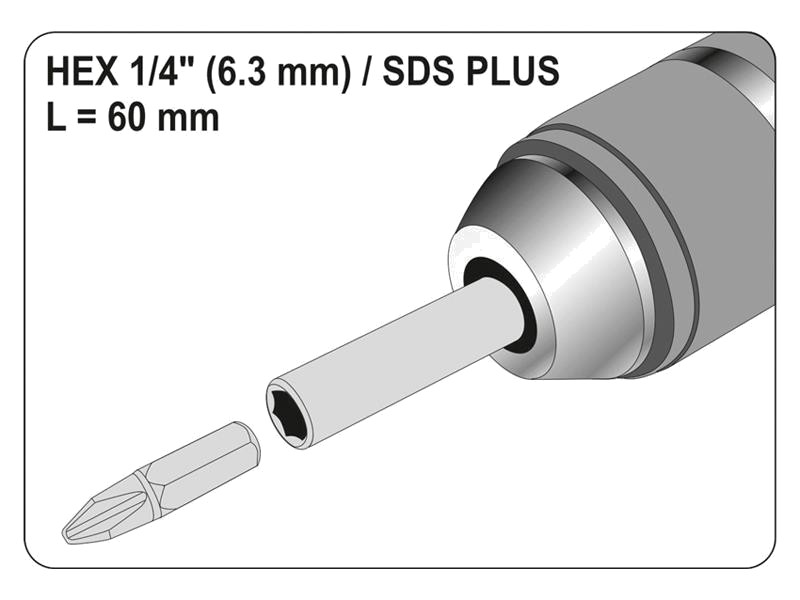 Adaptor SDS + HEX 1/4 