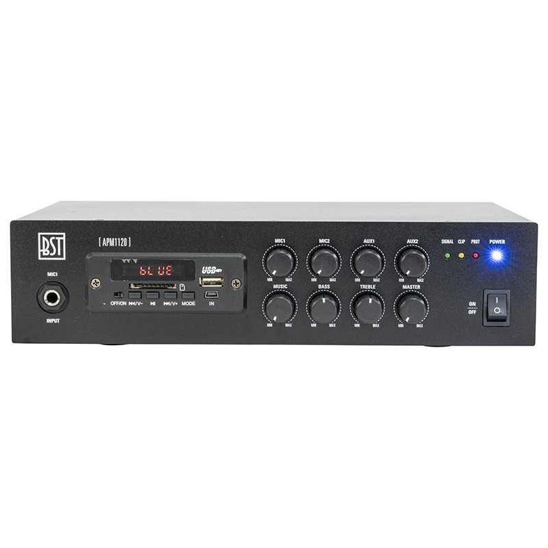 mixer pa amplificat 100v 120w cu usb/bluetooth/sd/fm - 1 | YEO