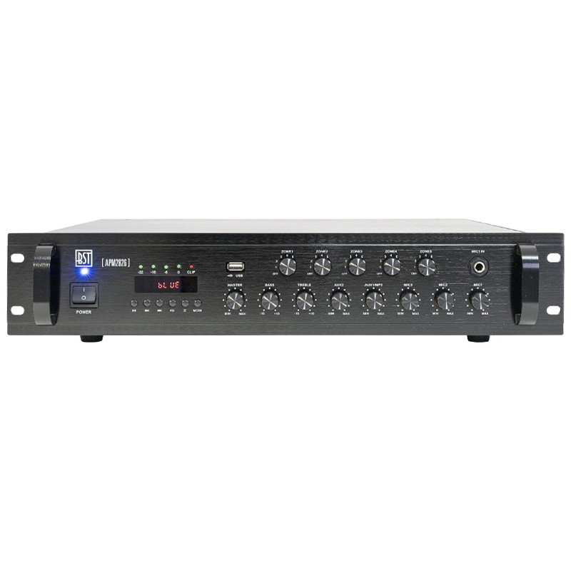 mixer pa amplificat 100v 240w 5 zone cu usb/bluetooth/sd/fm - 1 | YEO