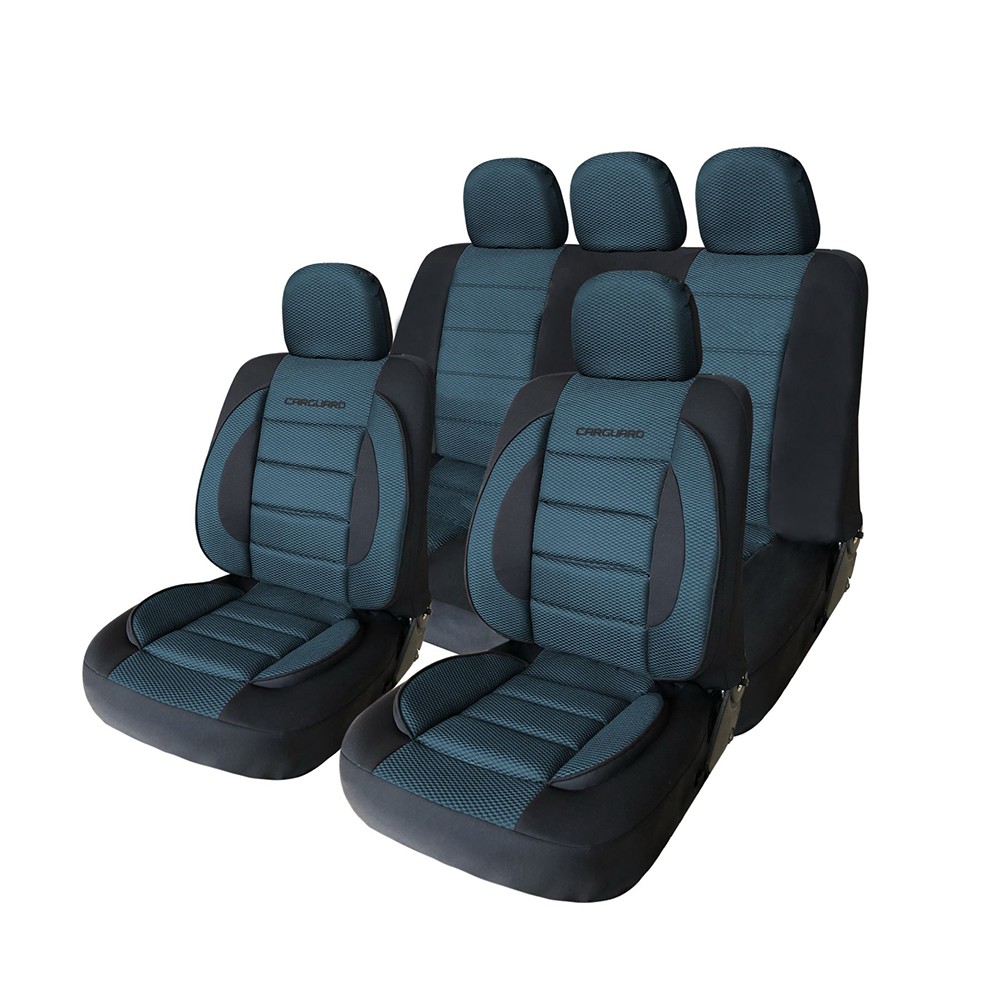 Huse scaune auto , calitate premium, marime universale, culoare albastru+negru