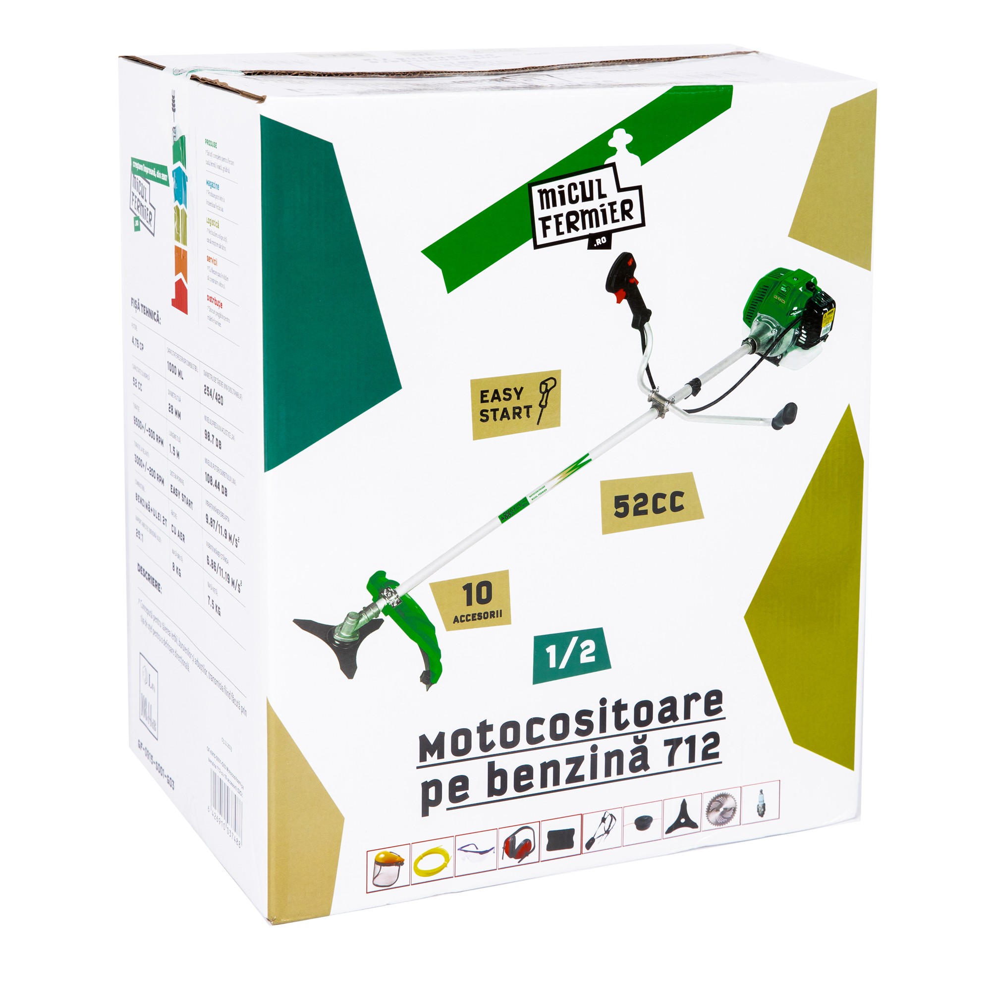 Motocoasa pe benzina 712 cu 10 accesorii, 52cc - 2 | YEO