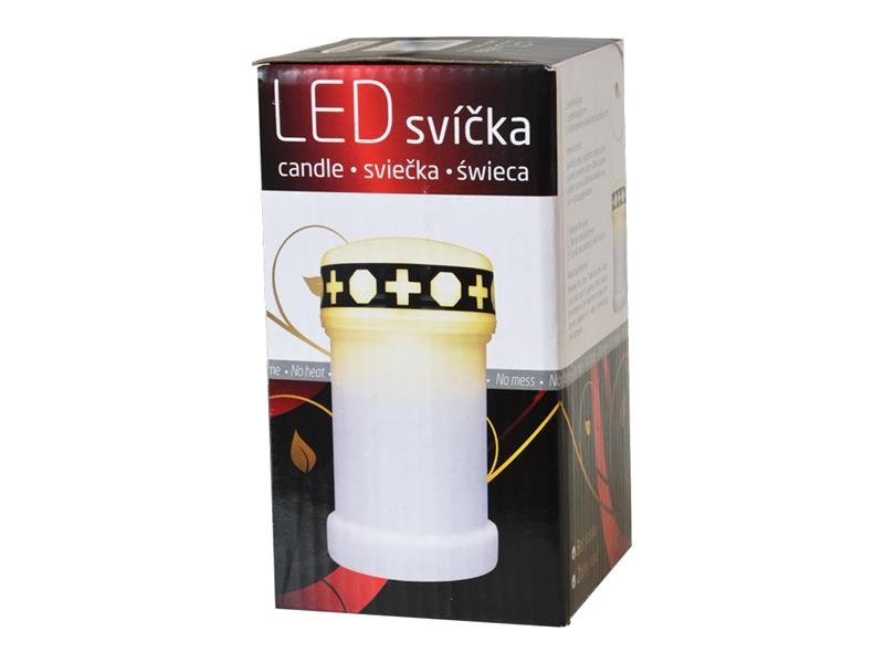 Candela Lumânare cimitir LED alba + 2 baterii LR14 gratuit - 2 | YEO