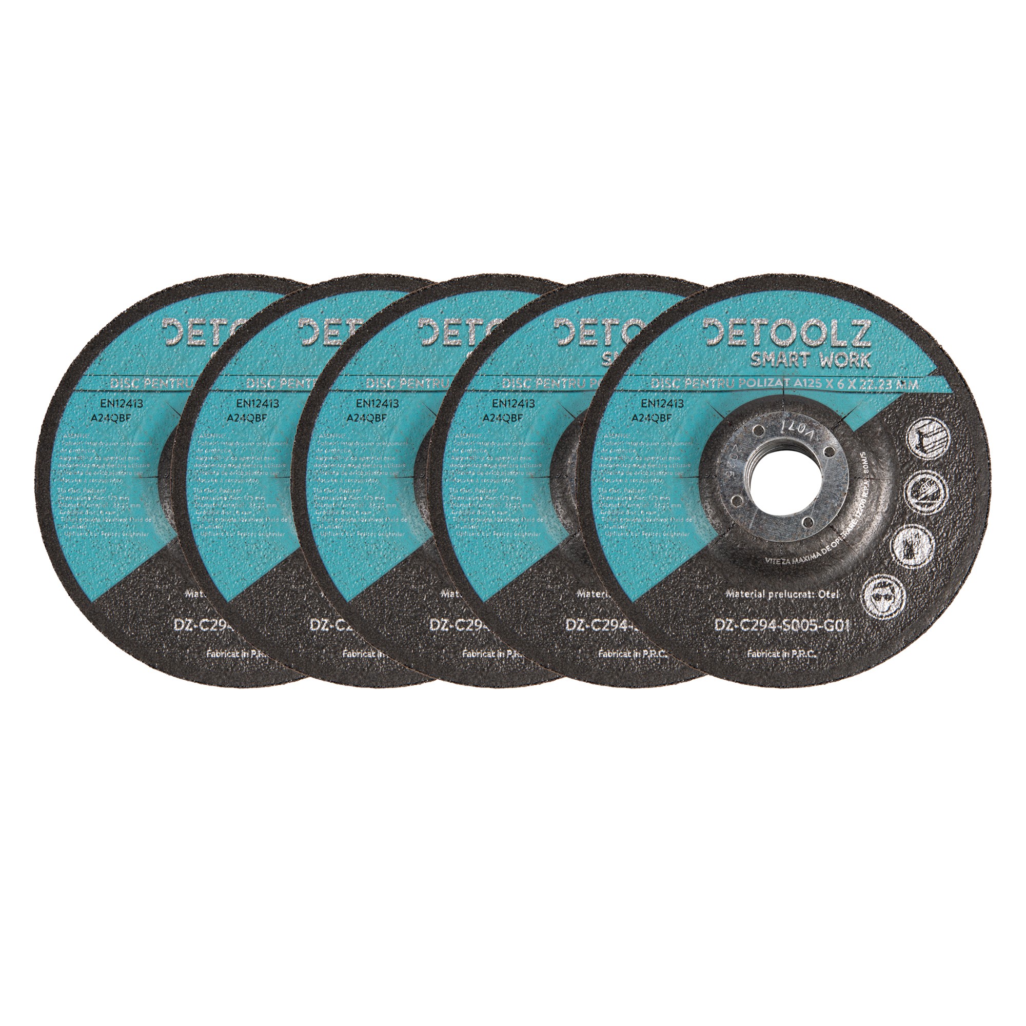 set disc pentru polizat a125*6*22.2 mm (5 buc/set) - 2 | YEO