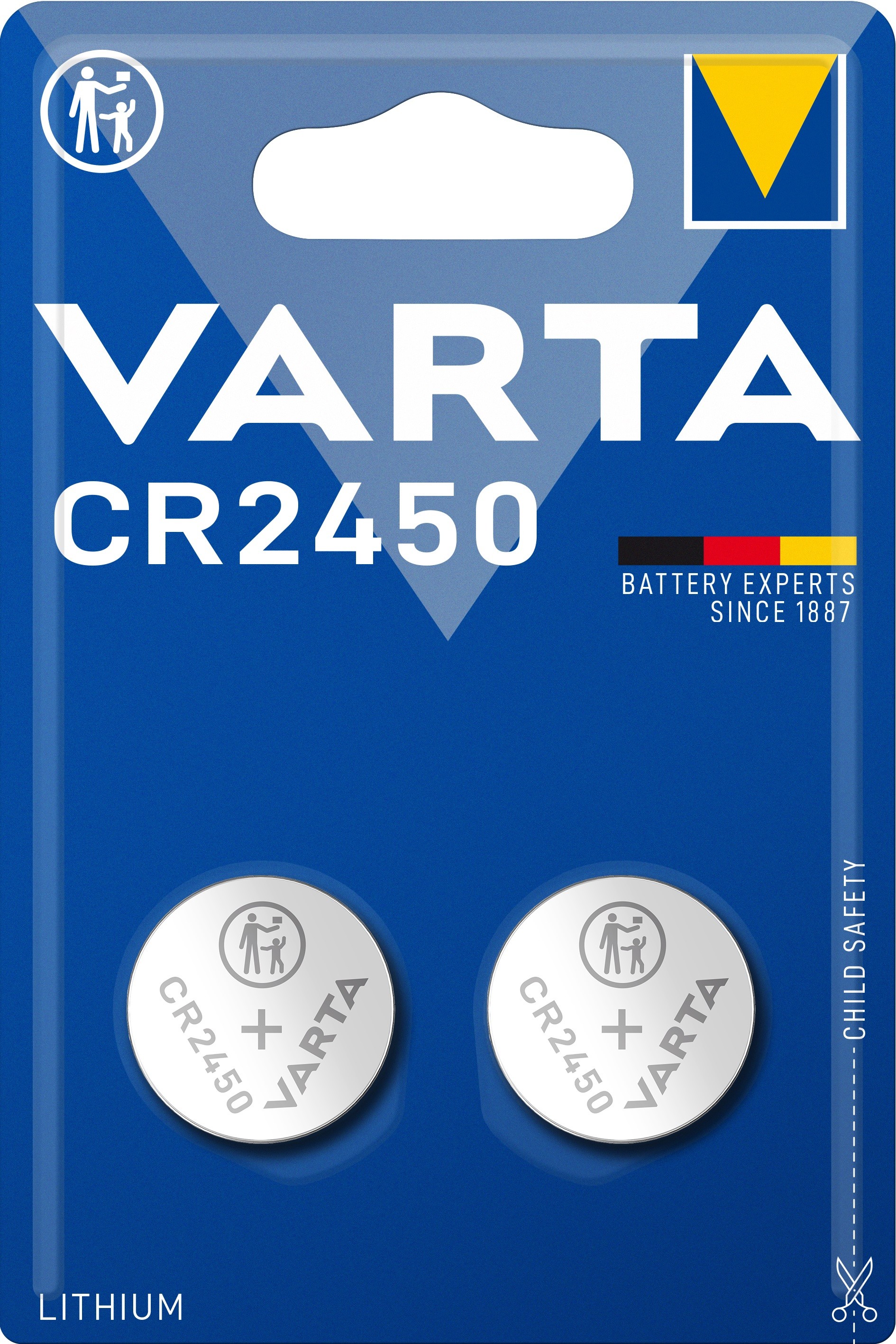 baterie buton litiu, 3v, 560mah,2buc/blister, cr2450 varta