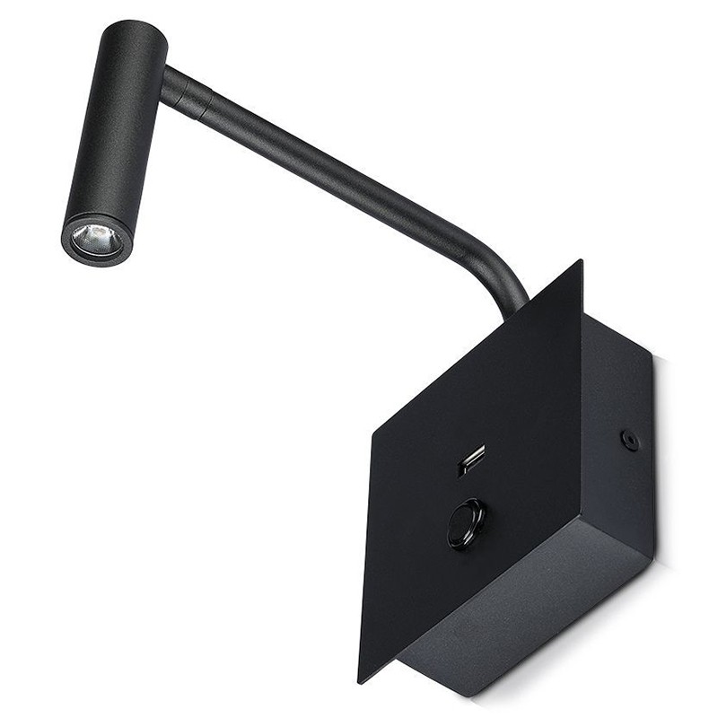 lampa led perete 3w 3000k - negru - 4 | YEO