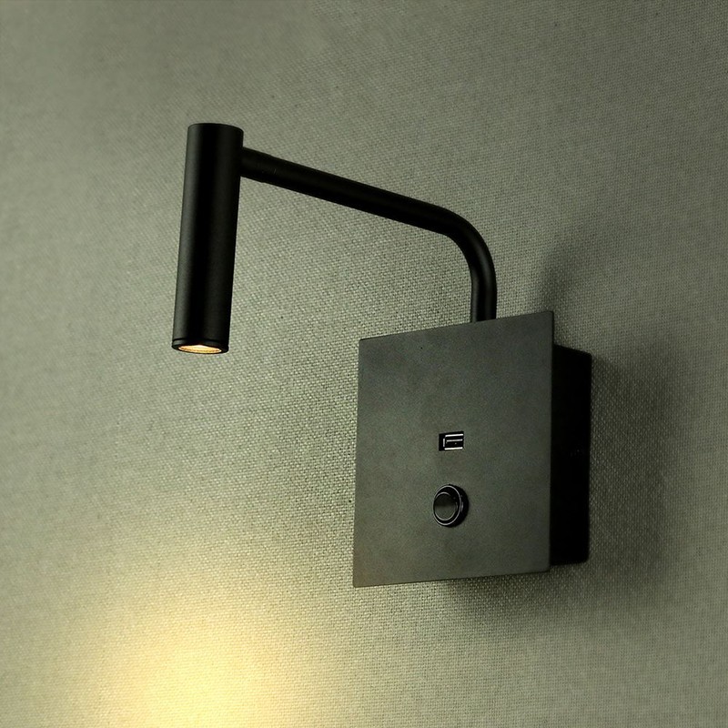 lampa led perete 3w 3000k - negru
