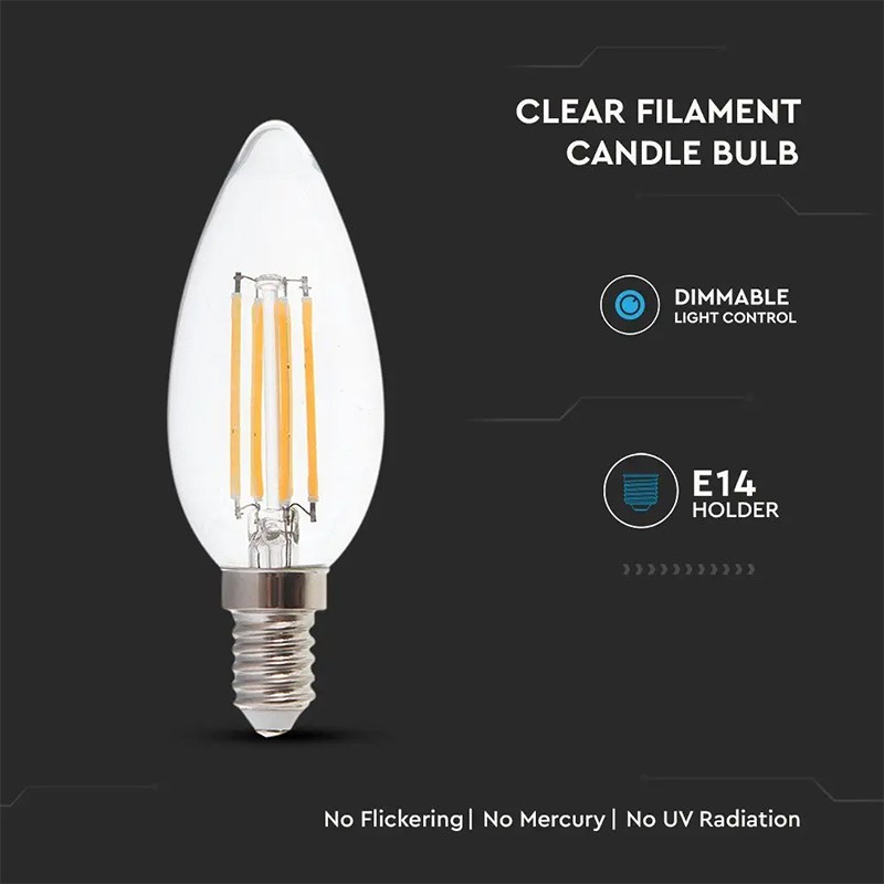 bec e14 cu filament led dimabil 4w 3000k - 3 | YEO