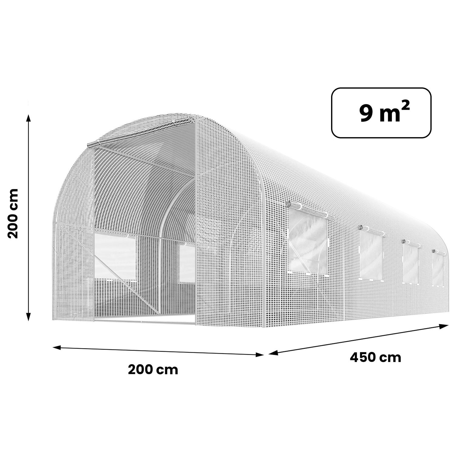 tunel de gradina 2x4,5m (9m2) alb plonos - 2 | YEO