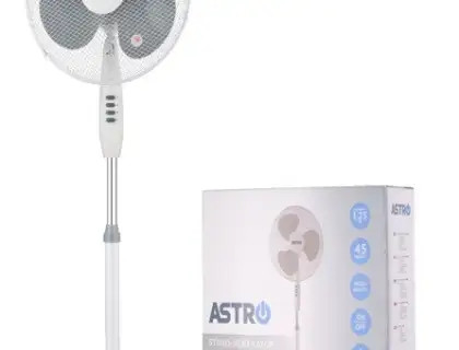 Ventilator camera, de podea, 42W, 3 trepte de viteză, elice 40 cm, oscilație 85°, protecție termică, înălțime ajustabilă, alb - 2 | YEO