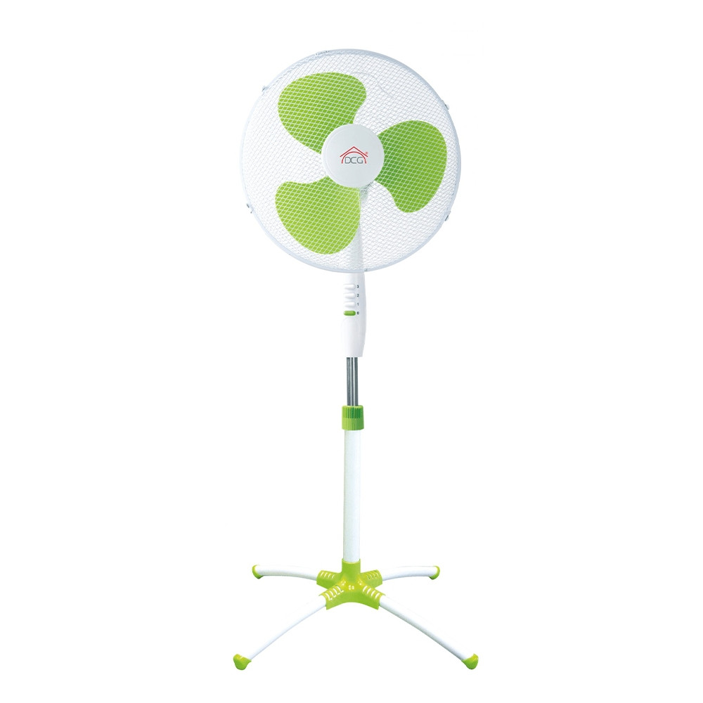 Ventilator camera, cu picior, 3 trepte de viteză, elice 40 cm, Verde, oscilație 90°, protecție termică, înălțime ajustabilă