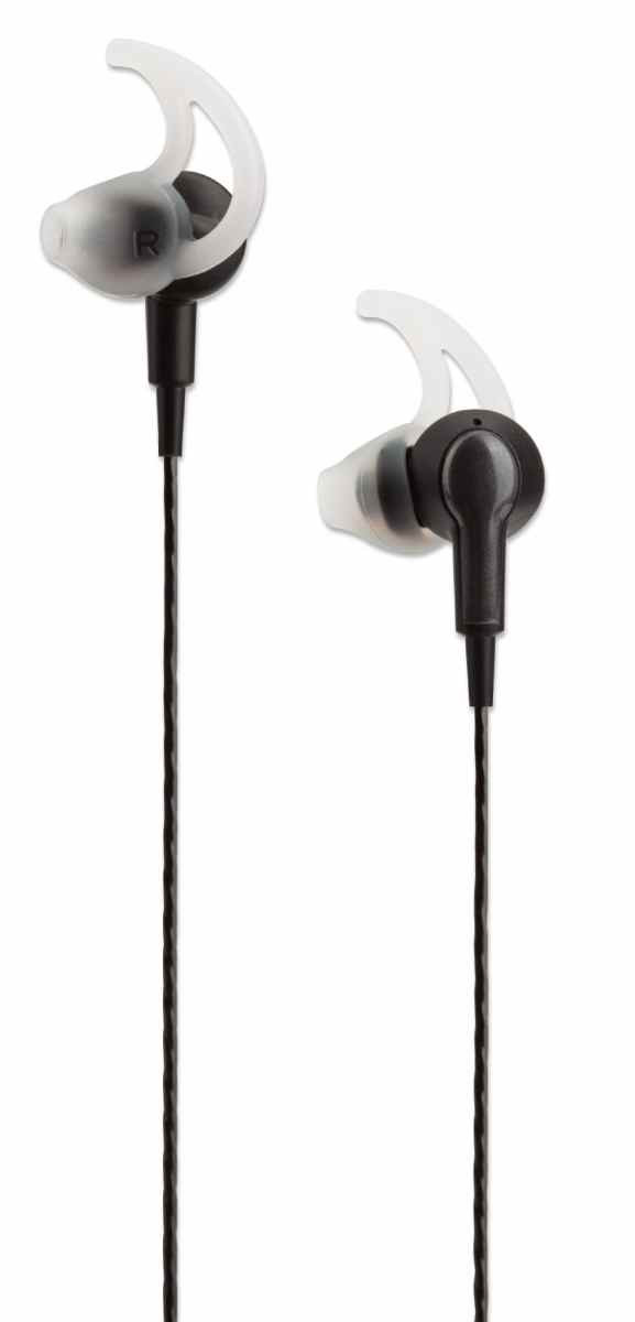 casti in-ear cu fir manhattan 179607 microfon 1.2m negru