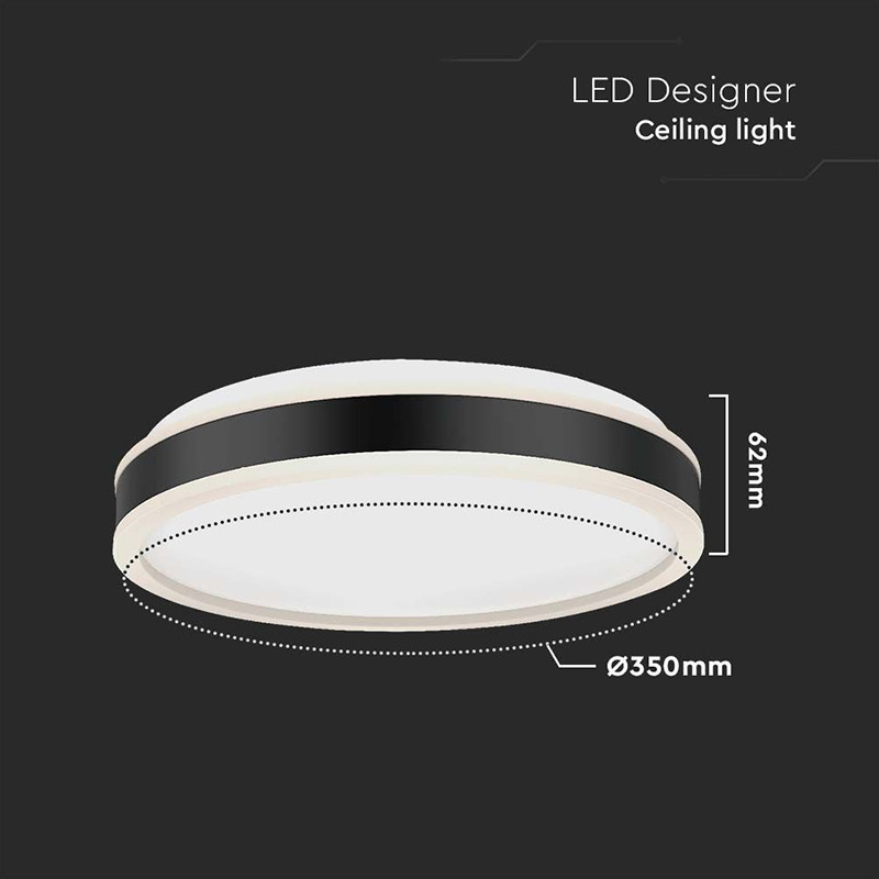 plafoniera led 18w 3in1 - negru - 2 | YEO