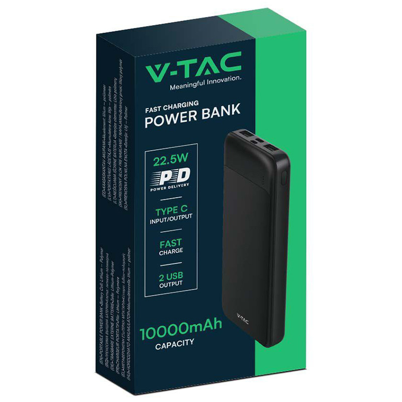 power bank 10000mah fast charge - negru - 2 | YEO