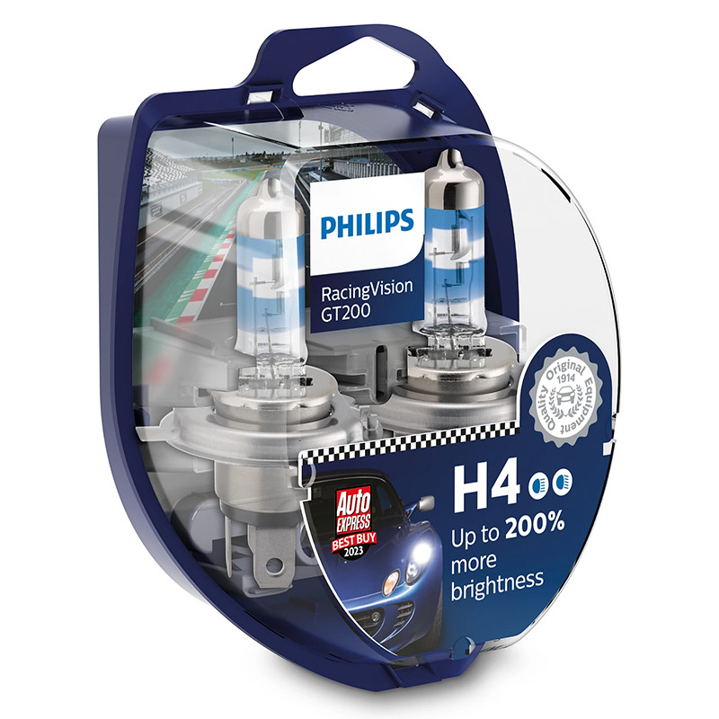 set 2 buc becuri auto h4 racing vision philips