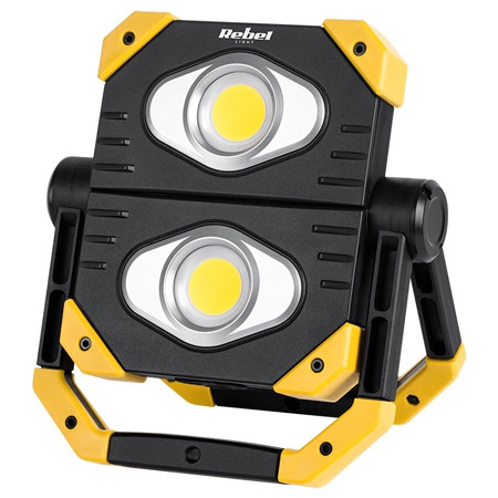 reflector led 2x 9.5w cob acumulator 3.7v 5ah rebel