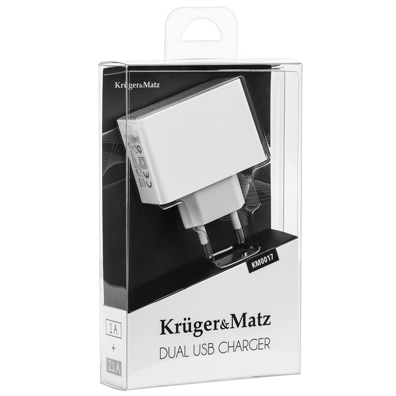 incarcator retea dual usb 2.1a kruger&matz - 3 | YEO