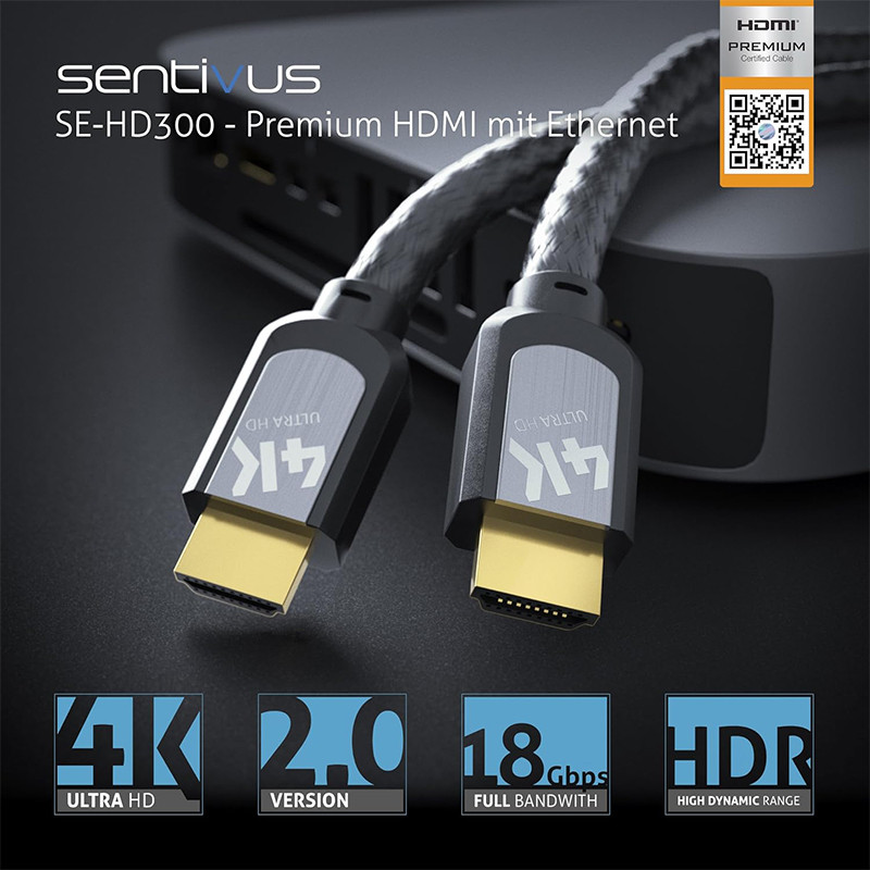 cablu premium hdmi tata - tata 4k 2.0m sentivus - 4 | YEO