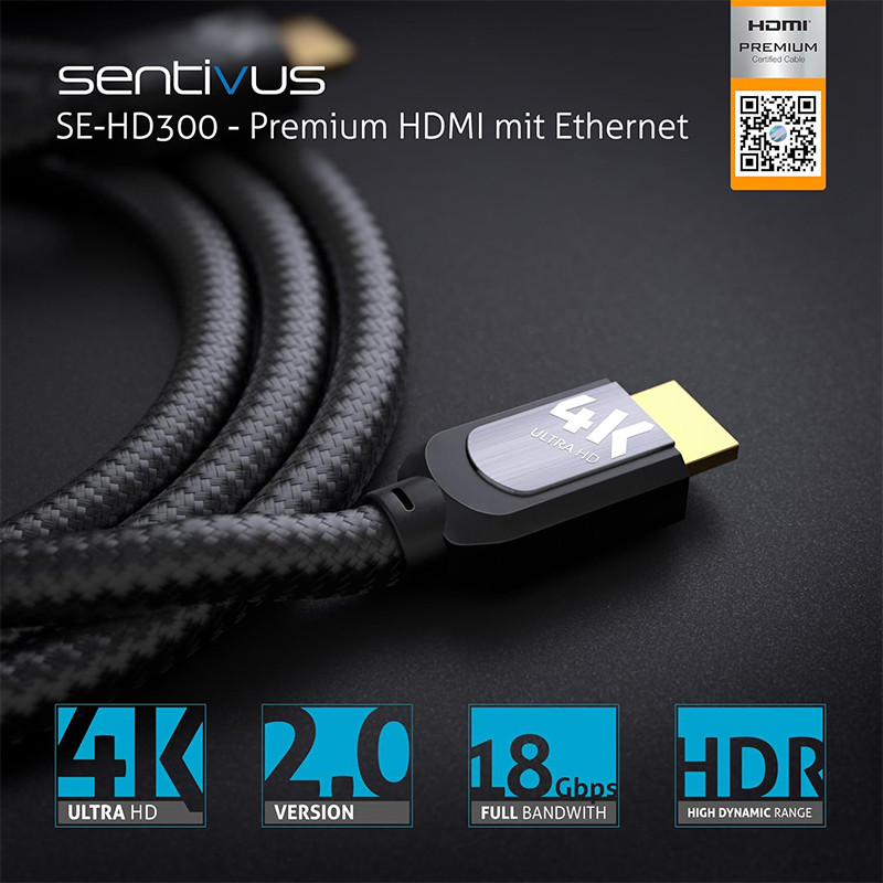 cablu premium hdmi tata - tata 4k 2.0m sentivus - 5 | YEO