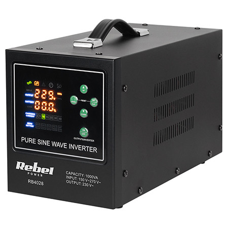 UPS centrale termice, 700 W, 12V DC, unda sinusoidala pura, 138 x 276 x 155 mm, REBEL, RB-4028