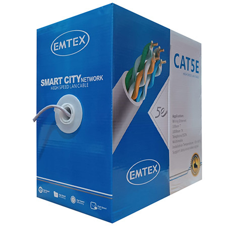 cablu utp cat5e cupru 25awg 0.45mm 305m emtex